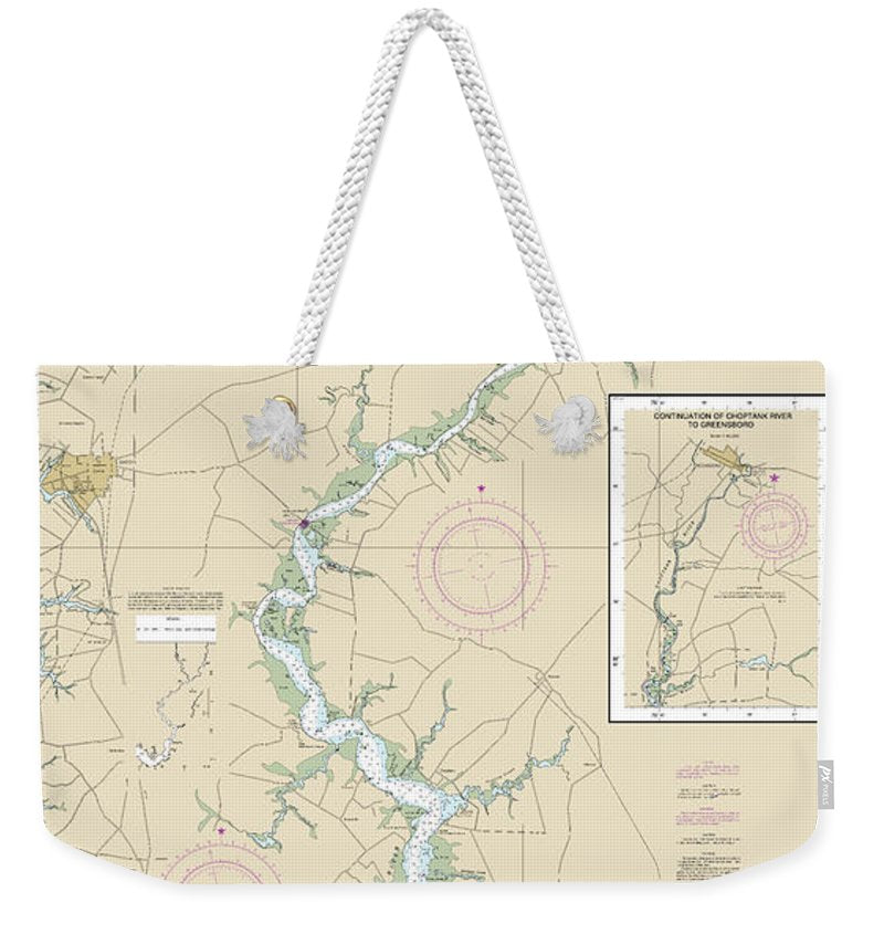 Nautical Chart-12268 Choptank River Cambridge-greensboro - Weekender Tote Bag