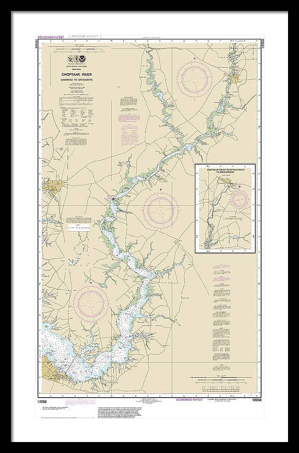 Nautical Chart-12268 Choptank River Cambridge-greensboro - Framed Print