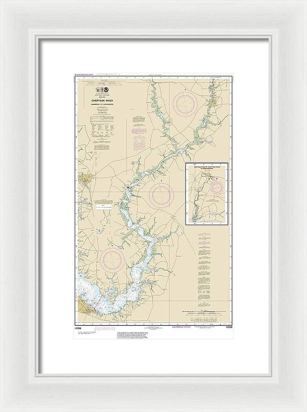 Nautical Chart-12268 Choptank River Cambridge-greensboro - Framed Print