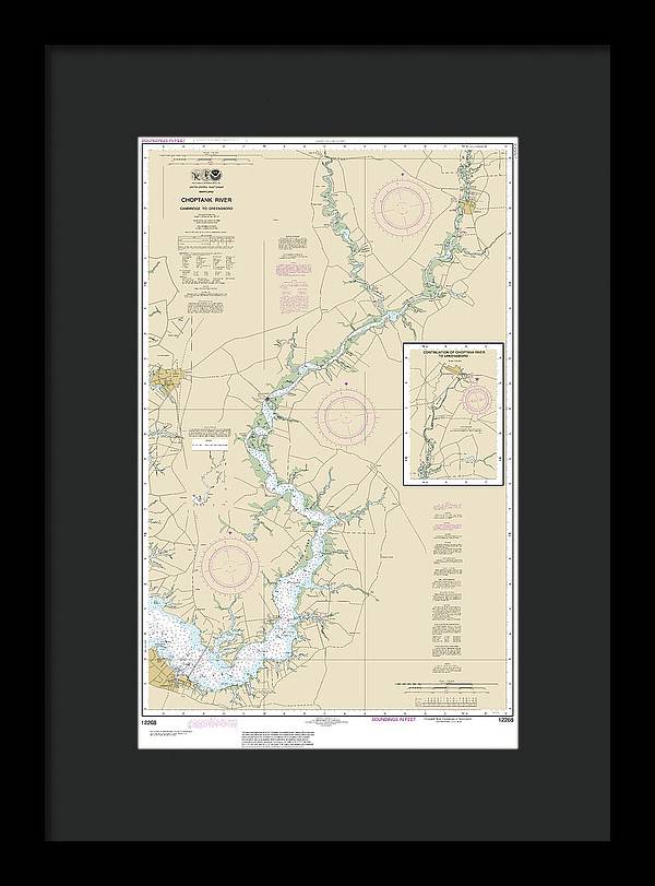 Nautical Chart-12268 Choptank River Cambridge-greensboro - Framed Print