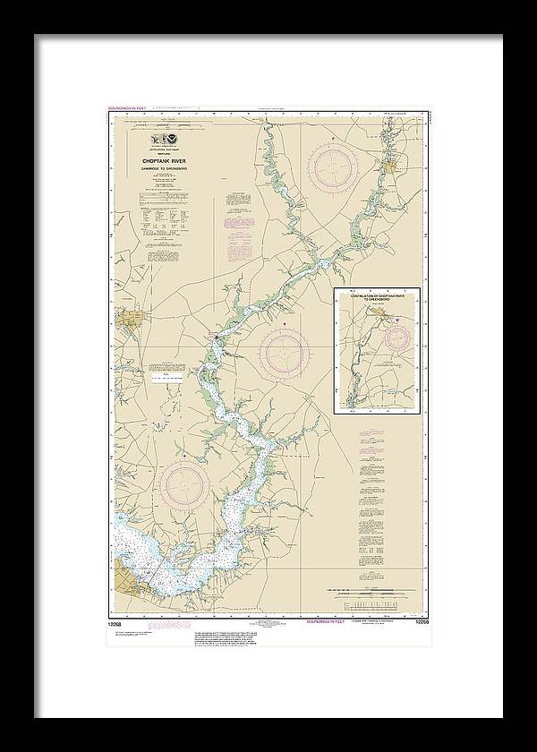 Nautical Chart-12268 Choptank River Cambridge-greensboro - Framed Print