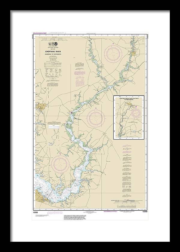 Nautical Chart-12268 Choptank River Cambridge-greensboro - Framed Print