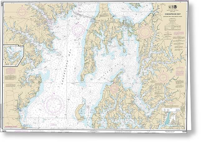 Nautical Chart-12270 Chesapeake Bay Eastern Bay-south River, Selby Bay - Greeting Card