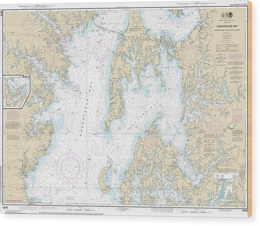 Nautical Chart-12270 Chesapeake Bay Eastern Bay-South River, Selby Bay Wood Print