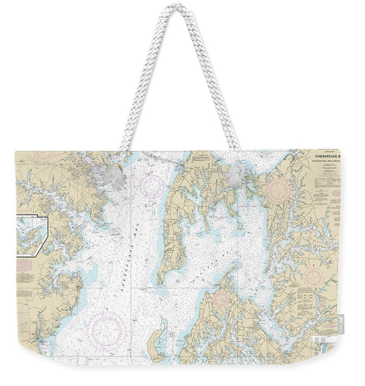 Nautical Chart-12270 Chesapeake Bay Eastern Bay-south River, Selby Bay - Weekender Tote Bag