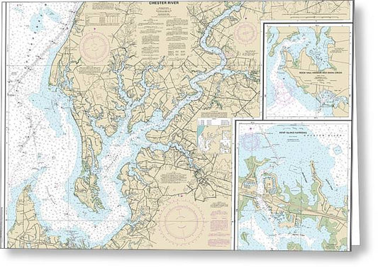 Nautical Chart-12272 Chester River, Kent Island Narrows, Rock Hall Harbor-swan Creek - Greeting Card