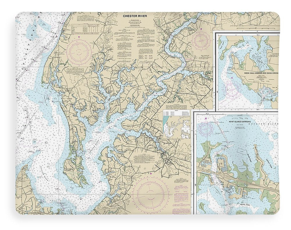 Nautical Chart-12272 Chester River, Kent Island Narrows, Rock Hall Harbor-swan Creek - Blanket