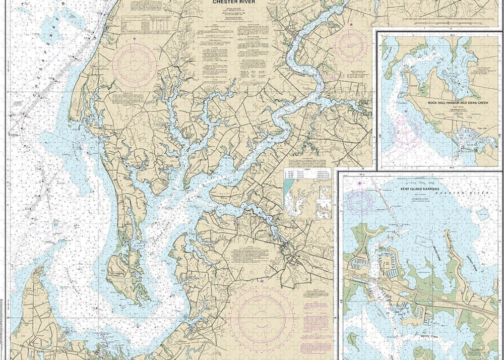 Nautical Chart-12272 Chester River, Kent Island Narrows, Rock Hall Harbor-swan Creek - Puzzle