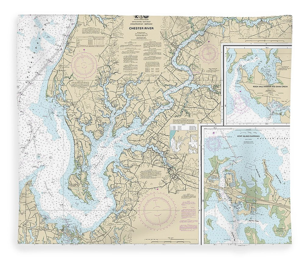 Nautical Chart 12272 Chester River, Kent Island Narrows, Rock Hall Harbor Swan Creek Blanket