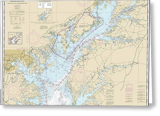 Nautical Chart-12273 Chesapeake Bay Sandy Point-susquehanna River - Greeting Card