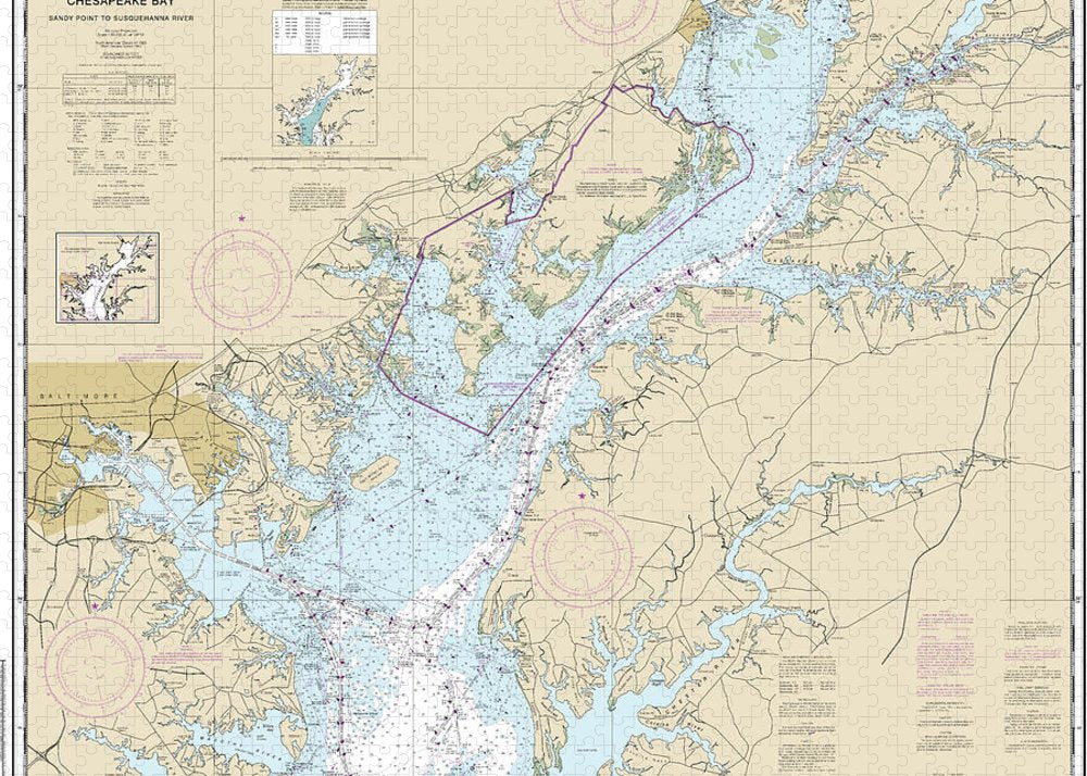 Nautical Chart-12273 Chesapeake Bay Sandy Point-susquehanna River - Puzzle