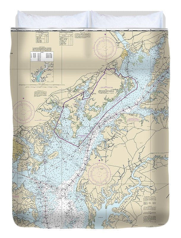 Nautical Chart-12273 Chesapeake Bay Sandy Point-susquehanna River - Duvet Cover