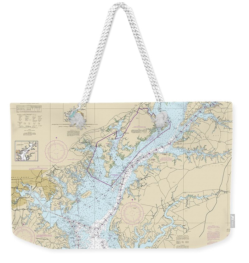 Nautical Chart-12273 Chesapeake Bay Sandy Point-susquehanna River - Weekender Tote Bag
