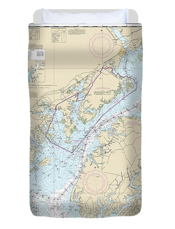 Nautical Chart-12273 Chesapeake Bay Sandy Point-susquehanna River - Duvet Cover