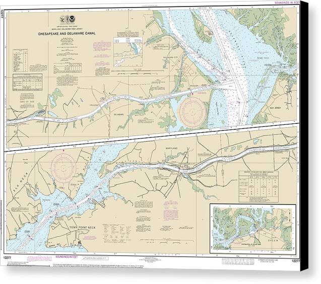 Nautical Chart-12277 Chesapeake-delaware Canal - Canvas Print