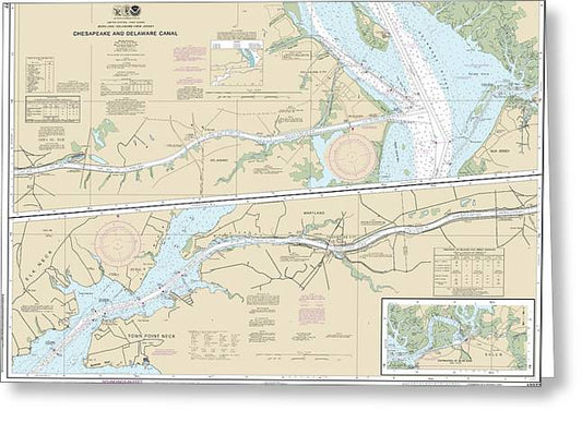 Nautical Chart-12277 Chesapeake-delaware Canal - Greeting Card