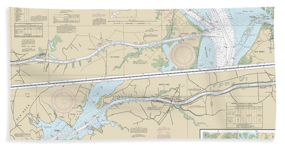 Nautical Chart-12277 Chesapeake-delaware Canal - Beach Towel