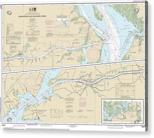 Nautical Chart-12277 Chesapeake-delaware Canal - Acrylic Print