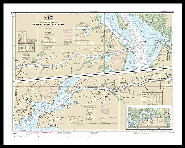 Nautical Chart-12277 Chesapeake-delaware Canal - Framed Print
