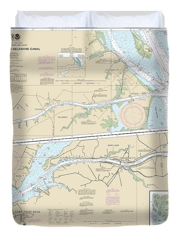 Nautical Chart-12277 Chesapeake-delaware Canal - Duvet Cover