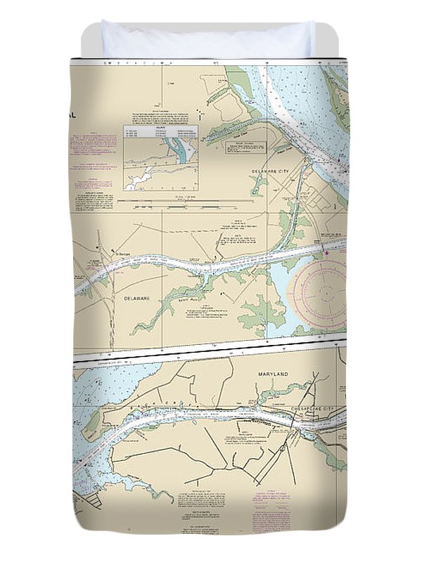 Nautical Chart-12277 Chesapeake-delaware Canal - Duvet Cover