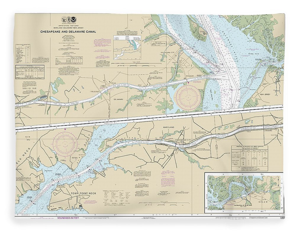 Nautical Chart-12277 Chesapeake-delaware Canal - Blanket