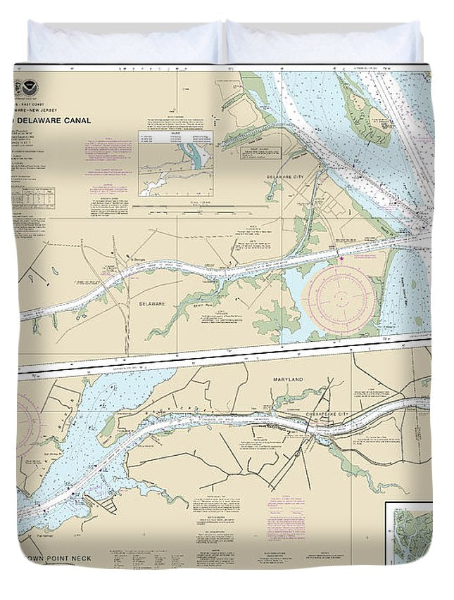 Nautical Chart-12277 Chesapeake-delaware Canal - Duvet Cover