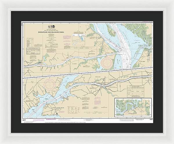 Nautical Chart-12277 Chesapeake-delaware Canal - Framed Print