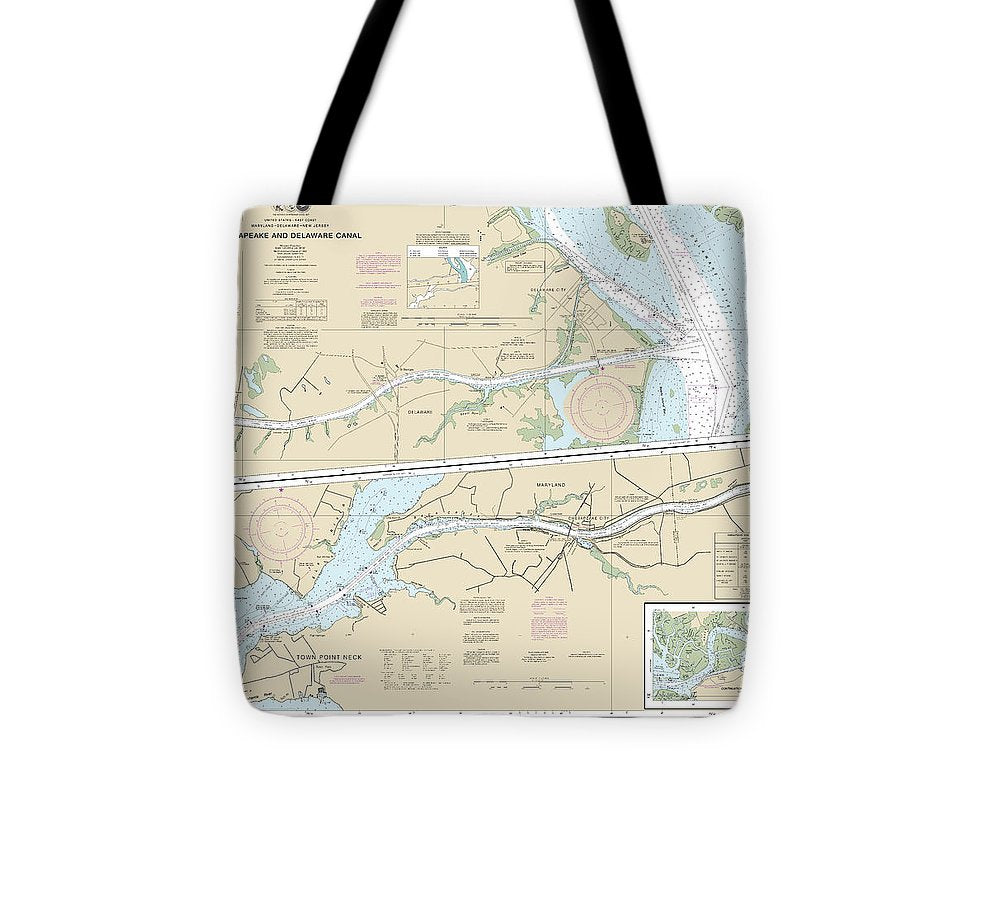 Nautical Chart 12277 Chesapeake Delaware Canal Tote Bag