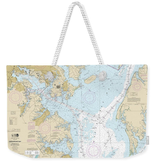 Nautical Chart-12278 Chesapeake Bay Approaches-baltimore Harbor - Weekender Tote Bag