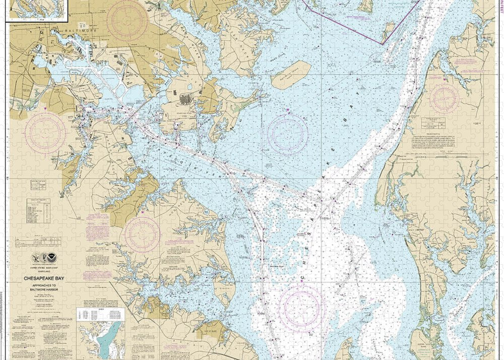 Nautical Chart-12278 Chesapeake Bay Approaches-baltimore Harbor - Puzzle