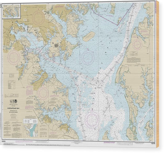 Nautical Chart-12278 Chesapeake Bay Approaches-Baltimore Harbor Wood Print