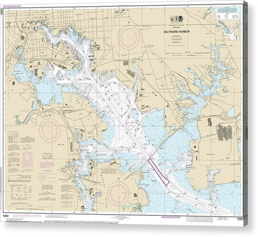 Nautical Chart-12281 Baltimore Harbor  Acrylic Print