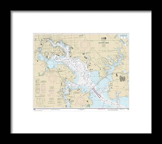 A beuatiful Framed Print of the Nautical Chart-12281 Baltimore Harbor by SeaKoast