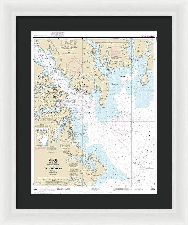 Nautical Chart-12283 Annapolis Harbor - Framed Print