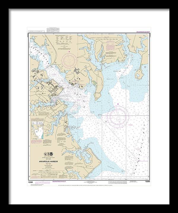 Nautical Chart-12283 Annapolis Harbor - Framed Print