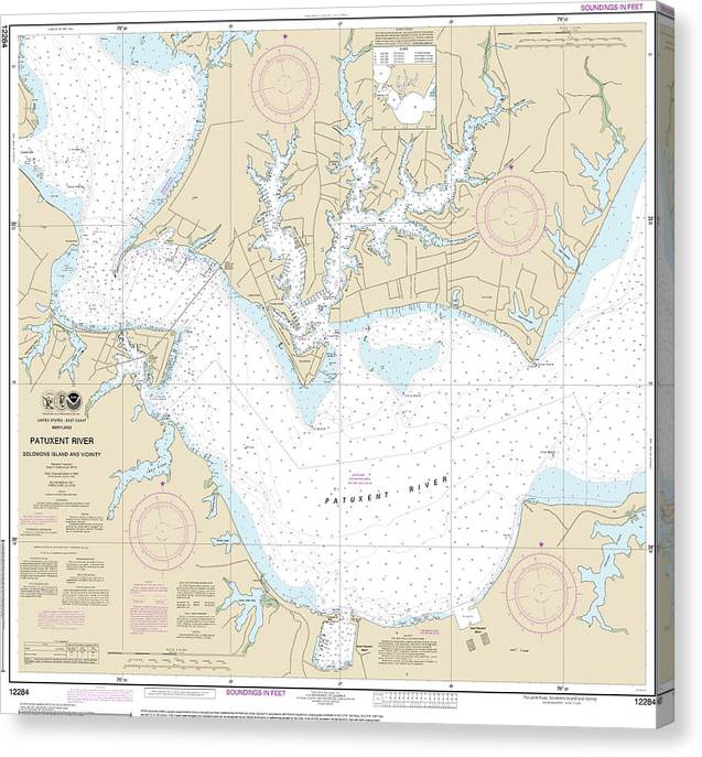 Nautical Chart-12284 Patuxent River Solomons Lsland-Vicinity Canvas Print