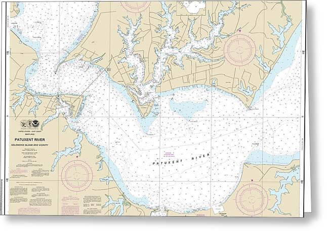 Nautical Chart-12284 Patuxent River Solomons Lsland-vicinity - Greeting Card