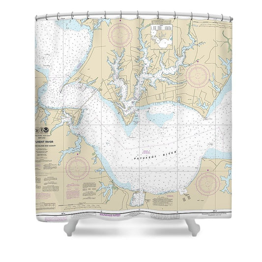 Nautical Chart 12284 Patuxent River Solomons Lsland Vicinity Shower Curtain