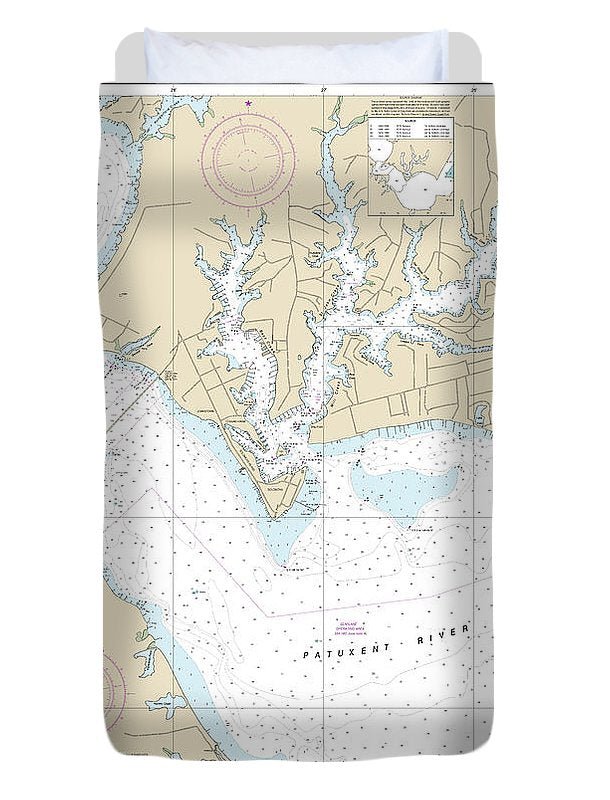 Nautical Chart-12284 Patuxent River Solomons Lsland-vicinity - Duvet Cover