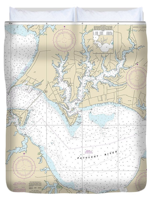 Nautical Chart-12284 Patuxent River Solomons Lsland-vicinity - Duvet Cover