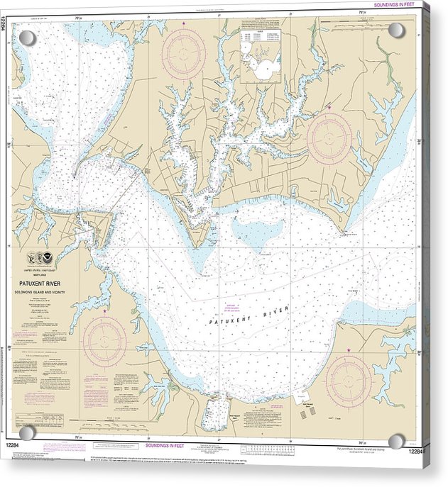 Nautical Chart-12284 Patuxent River Solomons Lsland-vicinity - Acrylic Print