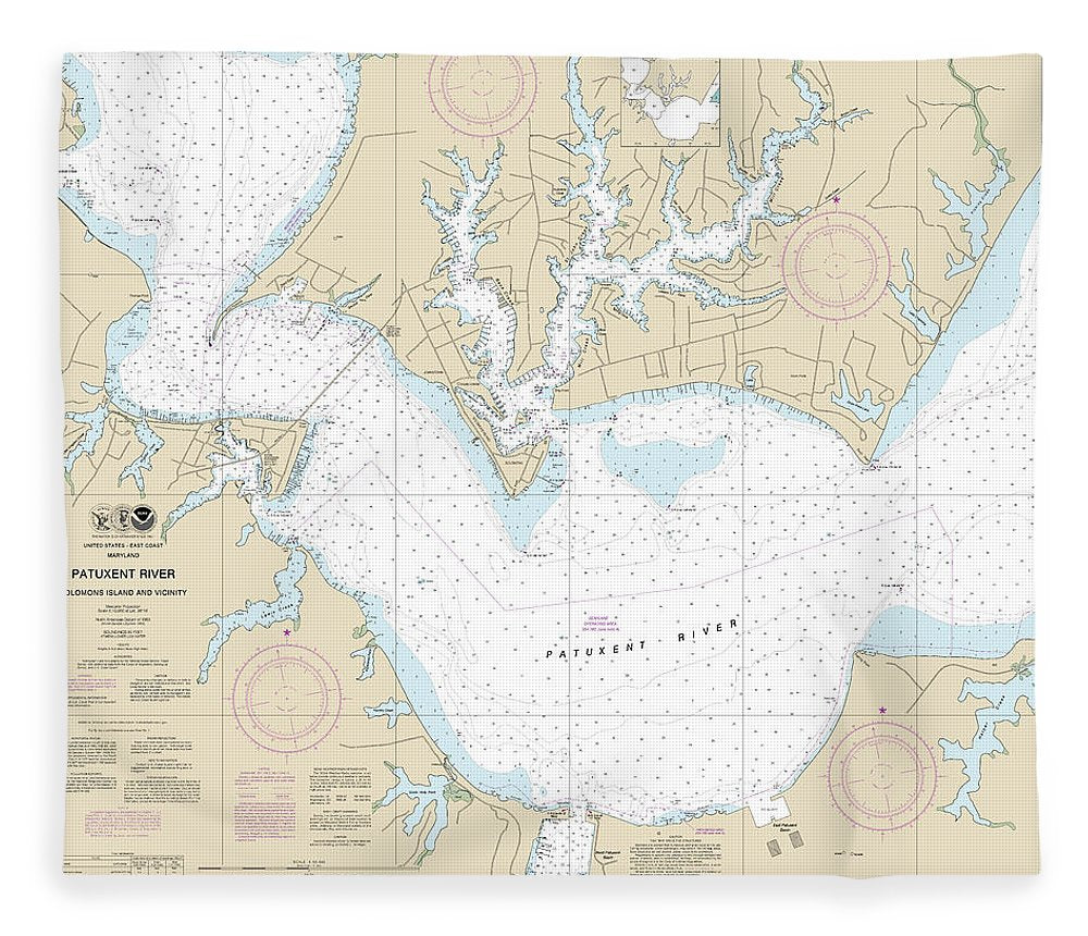 Nautical Chart 12284 Patuxent River Solomons Lsland Vicinity Blanket