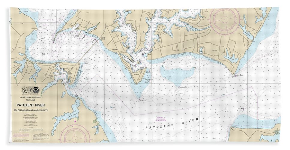 Nautical Chart-12284 Patuxent River Solomons Lsland-vicinity - Beach Towel