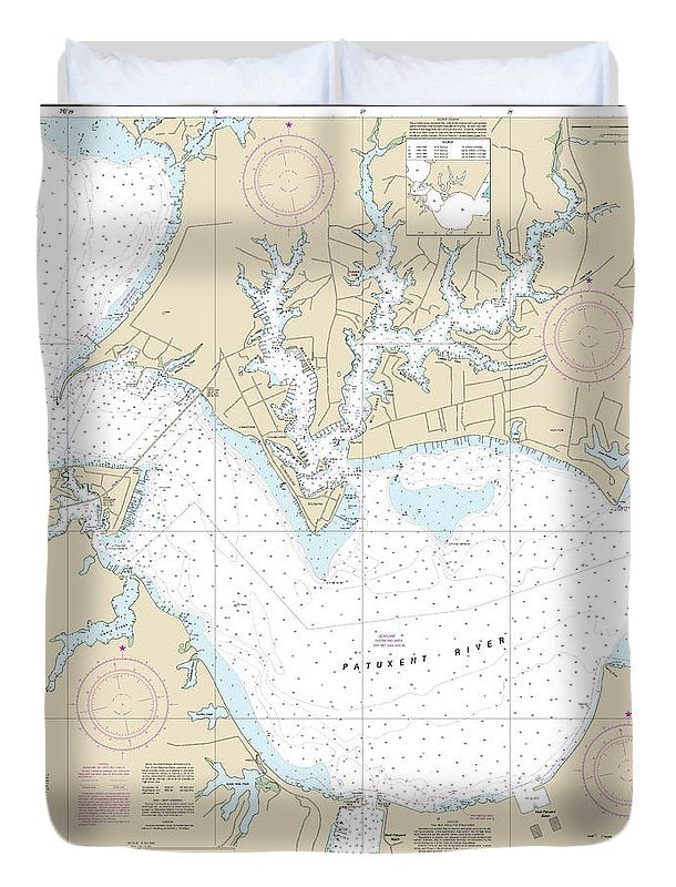 Nautical Chart-12284 Patuxent River Solomons Lsland-vicinity - Duvet Cover