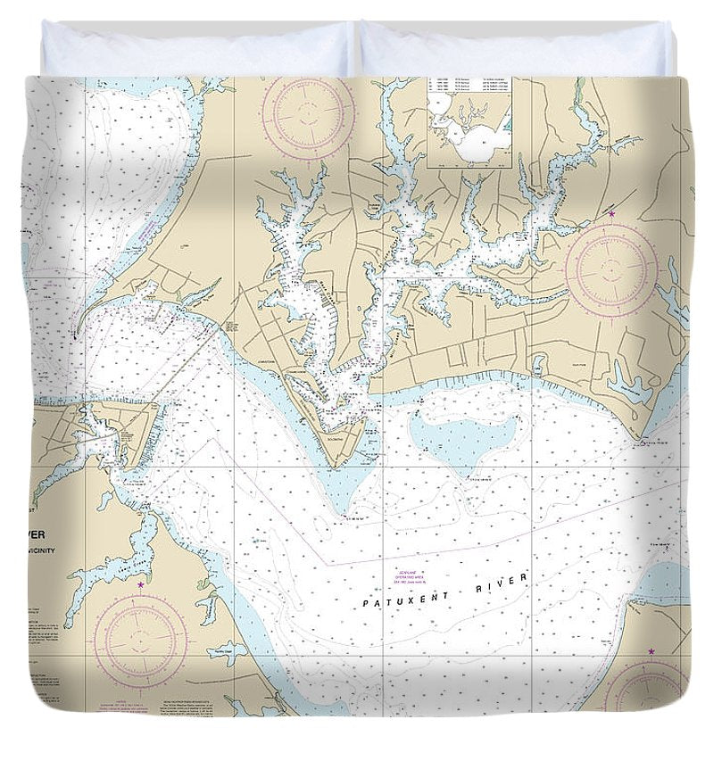 Nautical Chart 12284 Patuxent River Solomons Lsland Vicinity Duvet Cover