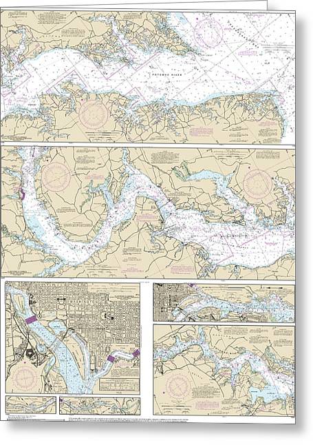 Nautical Chart-12285 Potomac River, District-columbia - Greeting Card