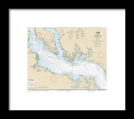 Nautical Chart-12286 Potomac River Piney Point-lower Cedar Point - Framed Print
