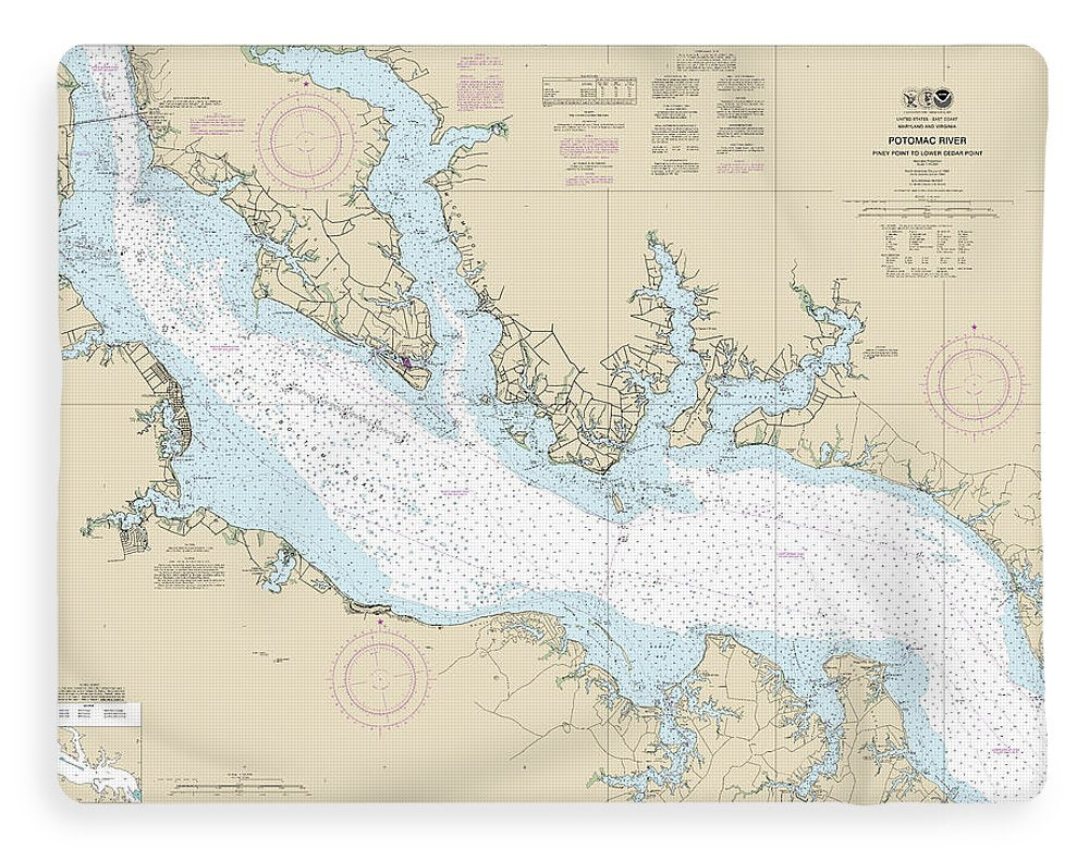Nautical Chart-12286 Potomac River Piney Point-lower Cedar Point - Blanket
