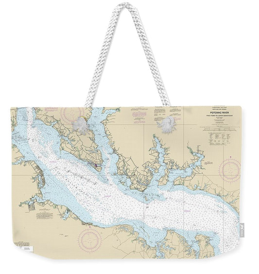 Nautical Chart-12286 Potomac River Piney Point-lower Cedar Point - Weekender Tote Bag